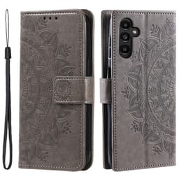 SKALO Samsung S24 Mandala lompakkokotelo - Harmaa