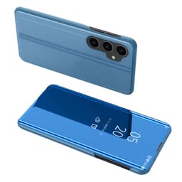 SKALO Samsung S23 FE Clear View Lompakkokotelo - Sininen