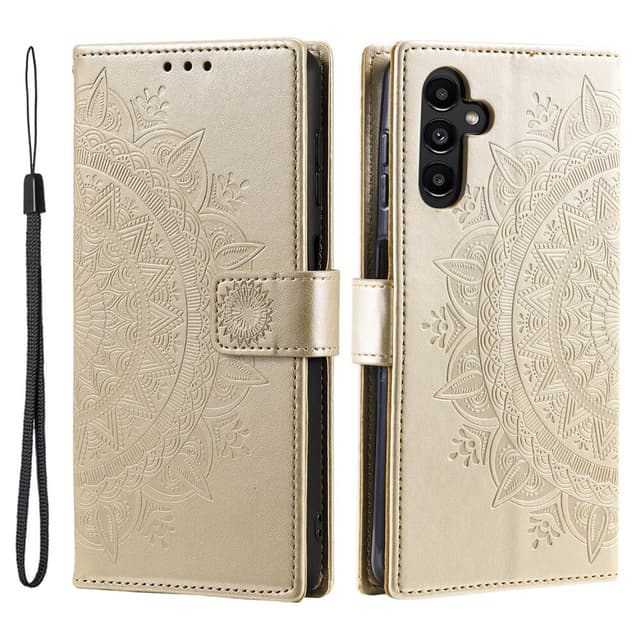 SKALO Samsung S23 FE Mandala Plånboksfodral - Guld
