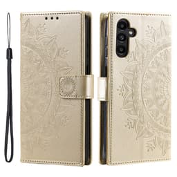 SKALO Samsung A25 5G Mandala Plånboksfodral - Guld