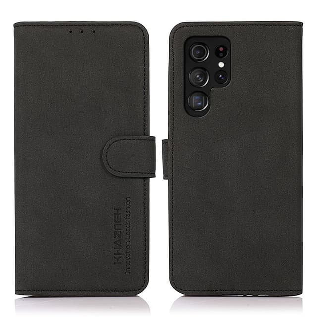 SKALO Samsung S24 Ultra KHAZNEH Lompakkokotelo PU-nahasta - Musta