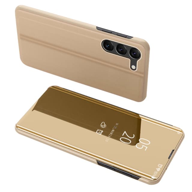 SKALO Samsung S24+ Clear View Spegel fodral - Guld