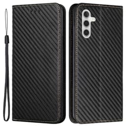 SKALO Samsung S24 Carbon Fiber Lompakkokotelo - Musta