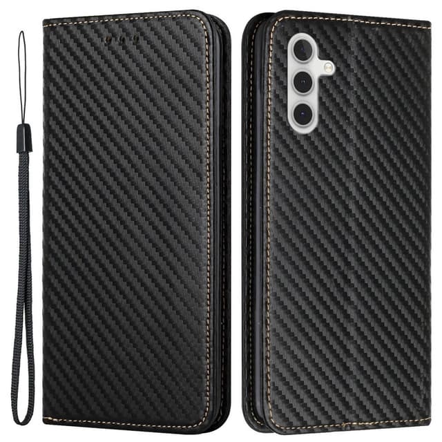 SKALO Samsung S24 Carbon Fiber Lompakkokotelo - Musta
