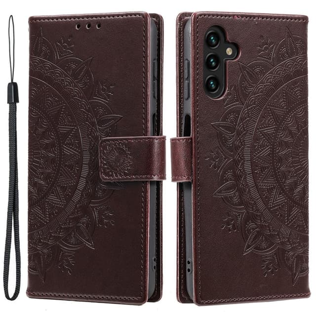 SKALO Samsung S24+ Mandala lompakkokotelo - Ruskea