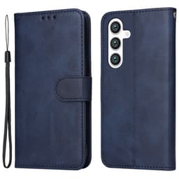 SKALO Samsung S24 PU-nahkainen Lompakkokotelo - Sininen