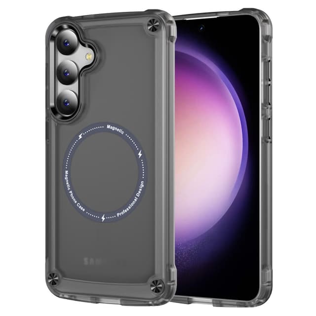SKALO Samsung S24 Läpinäkyvä TPU Magneetti/Metal Suojakuori - Musta