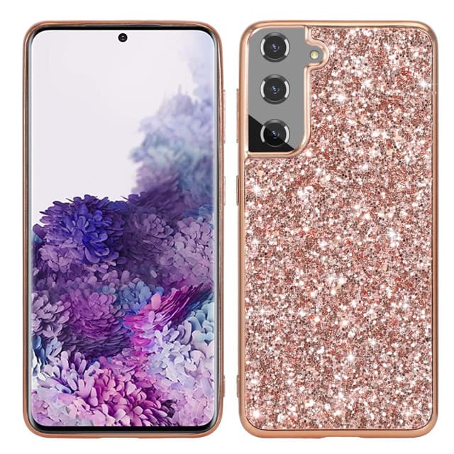 SKALO Samsung S24 Glitter TPU Skal - Roséguld