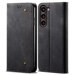 SKALO Samsung S24+ Jeans Lompakkokotelo - Musta