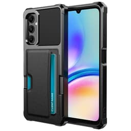 SKALO Samsung A05s 4G Shockproof Läder Korthållare - Svart