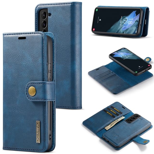 DG MING Samsung S24+ 2-in-1 magneetti lompakkokotelo - Sininen
