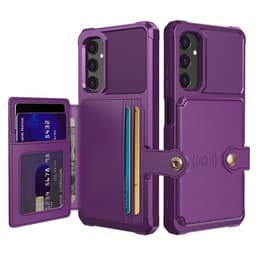 SKALO Samsung A05s 4G Iskunkestävä kuori lompakolla - Violetti