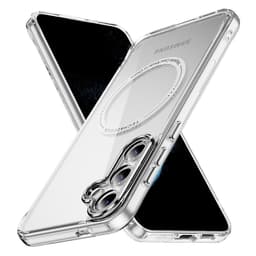 SKALO Samsung S24+ Väri Puskurin Magnet Suojakuori - Valkoinen