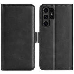 SKALO Samsung S24 Ultra Premium Wallet Lompakkokotelo - Musta
