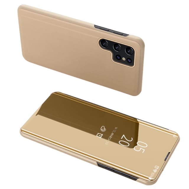 SKALO Samsung S24 Ultra Clear View Spegel fodral - Guld