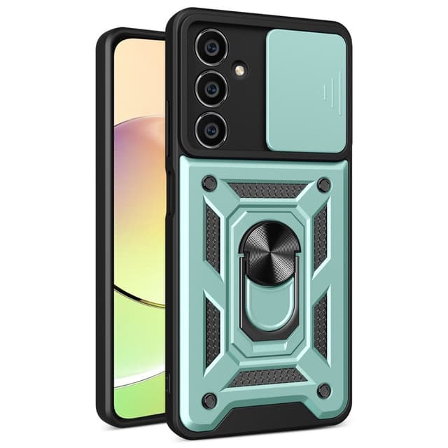 SKALO Samsung A05s 4G Armor Hybrid Metal Ring Camera Slider - Grøn