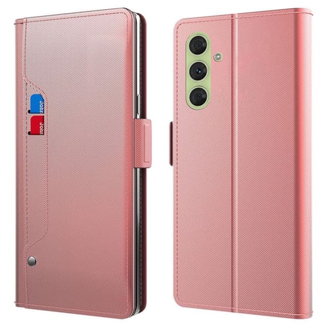 SKALO Samsung S24 Korthållare Spegel Plånbok - Roséguld