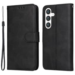 SKALO Samsung S24+ PU-nahkainen Lompakkokotelo - Musta