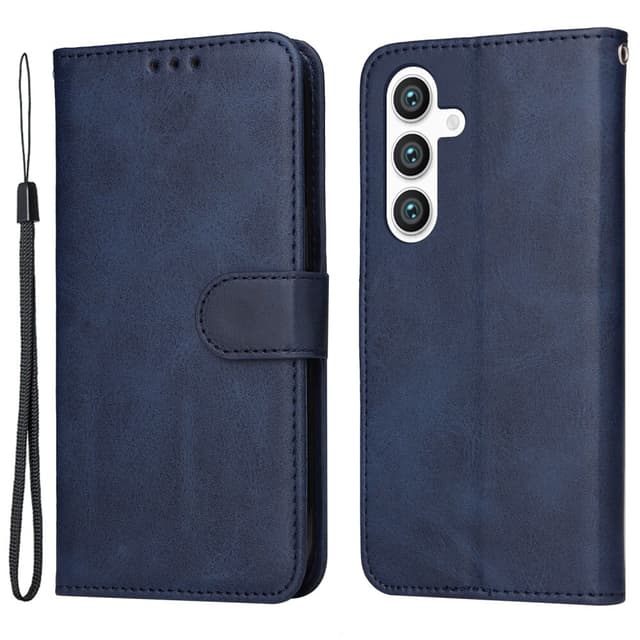 SKALO Samsung S24+ PU-nahkainen Lompakkokotelo - Sininen