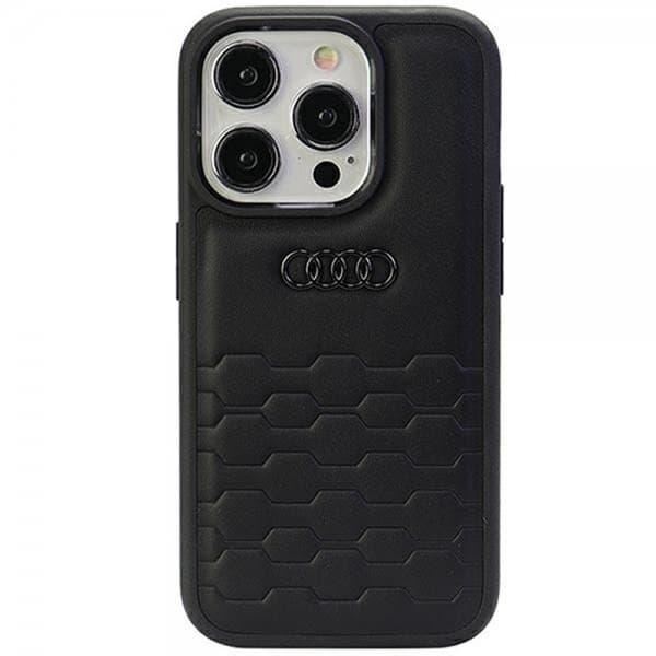 Audi iPhone 15 Pro Max Cover GT Synthetic Leather Sort