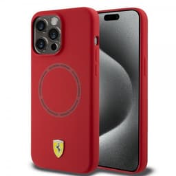 Ferrari iPhone 15 Pro Max Deksel Silicone MagSafe Rød