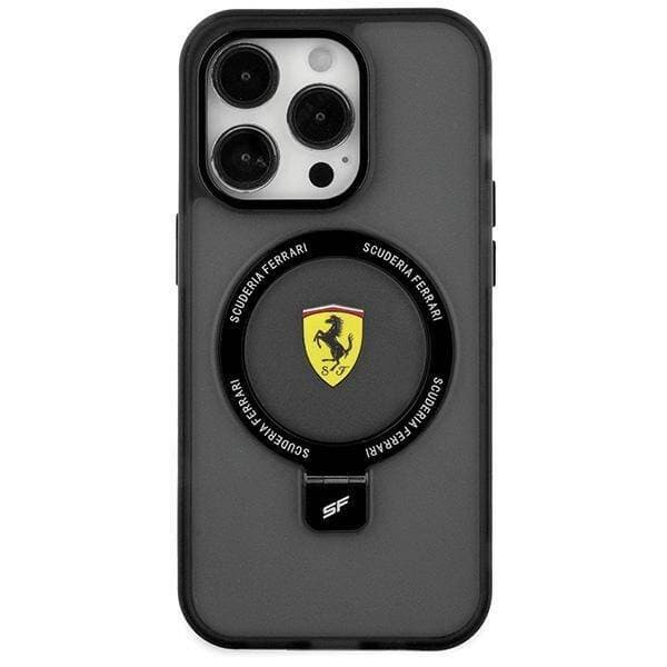 Ferrari iPhone 15 Cover Ring Stand MagSafe Sort
