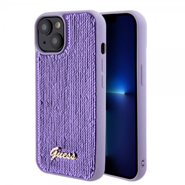 Guess iPhone 15 Plus Deksel Sequin Lilla