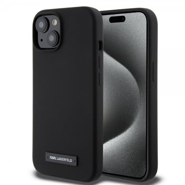 Karl Lagerfeld iPhone 15 Skal Liquid Silicone MagSafe Svart
