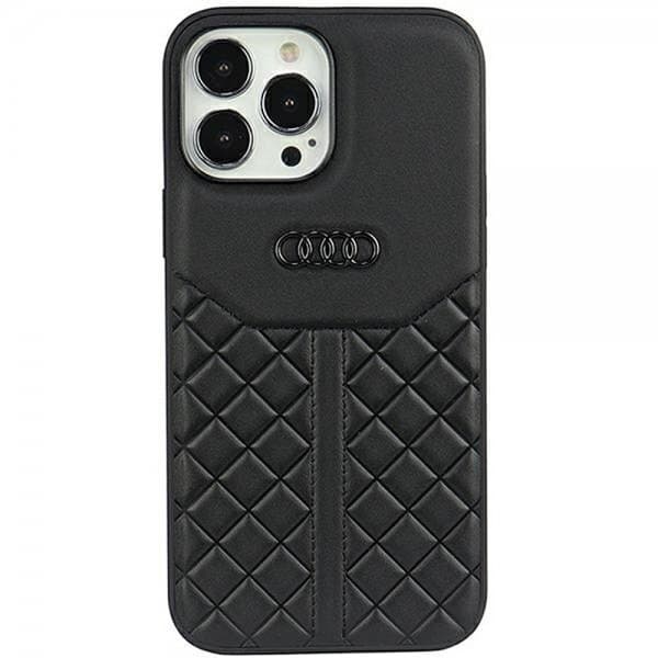 Audi iPhone 13 Pro Max Skal Genuine Leather Case Svart
