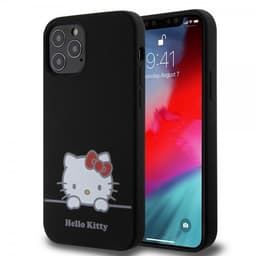 Hello Kitty iPhone 12/iPhone 12 Pro Kuori Liquid Silicone Musta