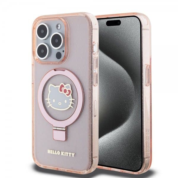 Hello Kitty iPhone 15 Pro Max Skal Ring Stand MagSafe