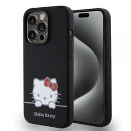Hello Kitty iPhone 15 Pro Cover Liquid Silicone Sort
