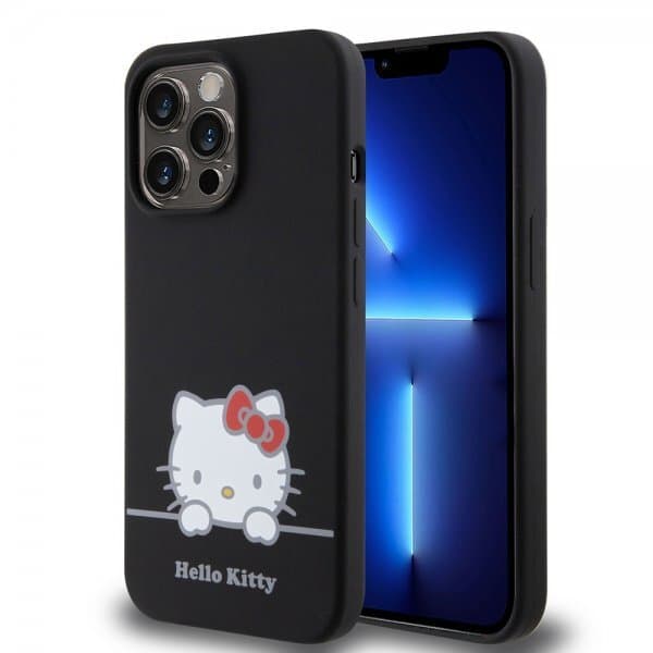 Hello Kitty iPhone 13 Pro Skal Liquid Silicone Svart