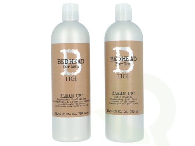 TIGI Bed Head For Men 'Clean It Up' Shampoo & Conditioner Doppelpack – Je 750 Ml, Mit Ginseng & Minze