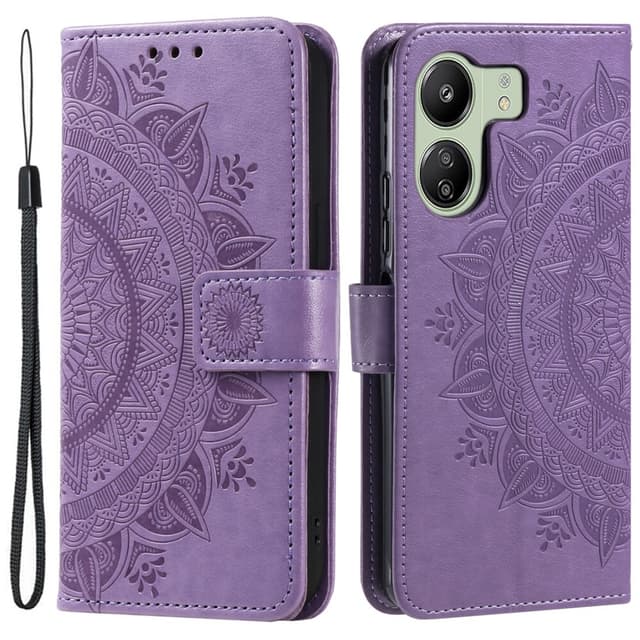 SKALO Xiaomi Redmi 13C 4G Mandala Plånboksfodral - Lila