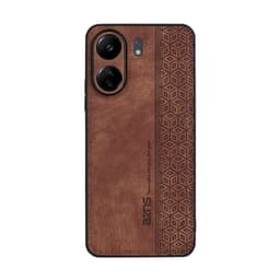 SKALO Xiaomi Redmi 13C 4G AZNS PU-nahka suojakuori - Ruskea