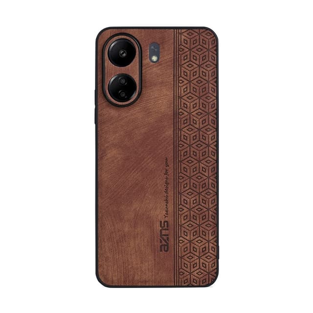 SKALO Xiaomi Redmi 13C 4G AZNS PU-nahka suojakuori - Ruskea