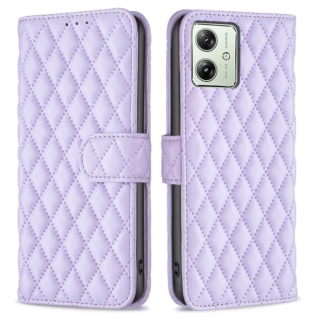 SKALO Motorola Moto G54 5G BINFEN COLOR Quiltat Plånbok - Lila