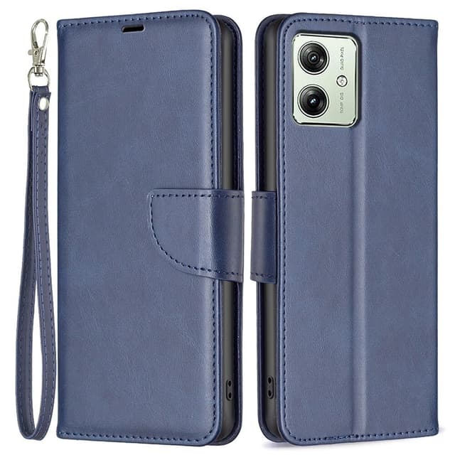 SKALO Motorola Moto G54 5G Lompakkokotelo PU-nahkaa - Sininen