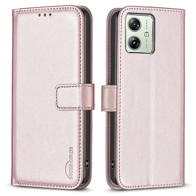 Motorola Moto G54 5G BINFEN COLOR Kohokuvioitu Lompakkokotelo - Ruusukulta