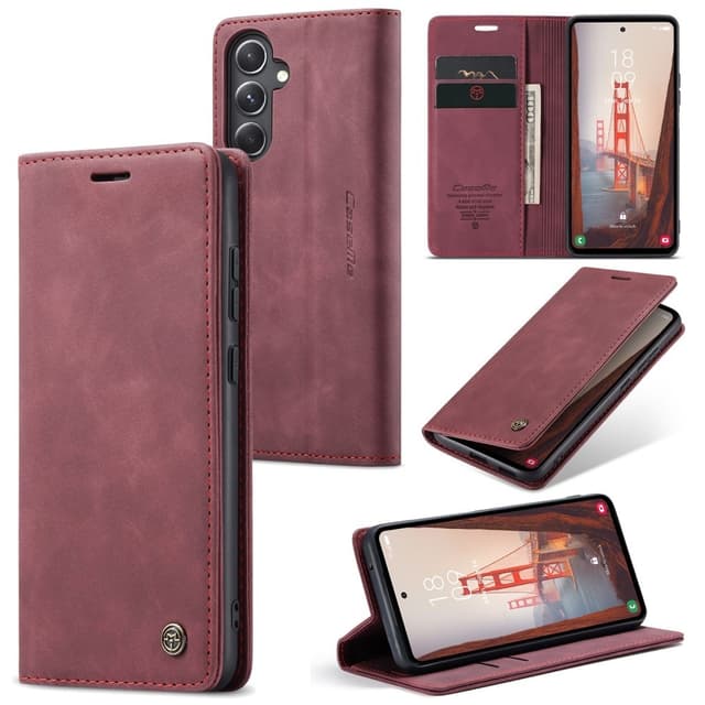 CASEME Plånboksfodral Samsung Galaxy S23 FE - Vinröd
