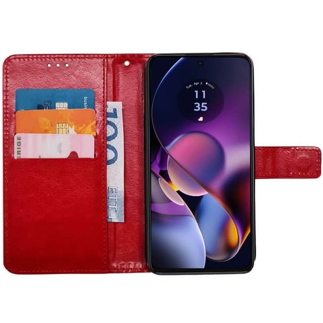 Plånboksfodral 3-kort Motorola Moto G54 - Röd