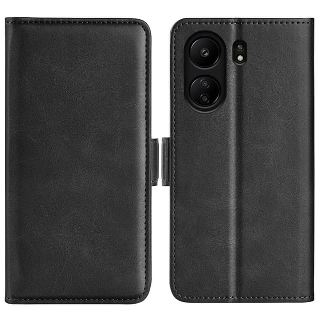 SKALO Xiaomi Redmi 13C 4G Premium Wallet Lompakkokotelo - Musta