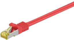 RJ45 patchkabel S/FTP (PiMF), 500 MHz, med CAT 7 råkabel, rød, 3 m