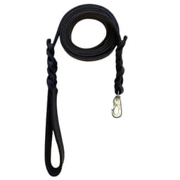 Svensktillverkat läder hundkoppel 15mm x 190cm - Svart