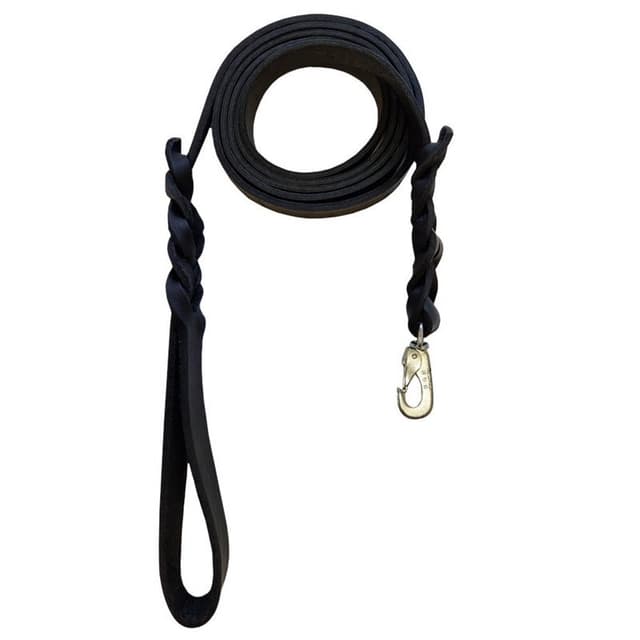 Ruotsalainen nahkainen koiran talutushihna 20mm x 210cm - Musta