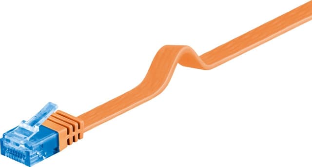 CAT 6A platt patchkabel, U/UTP, orange