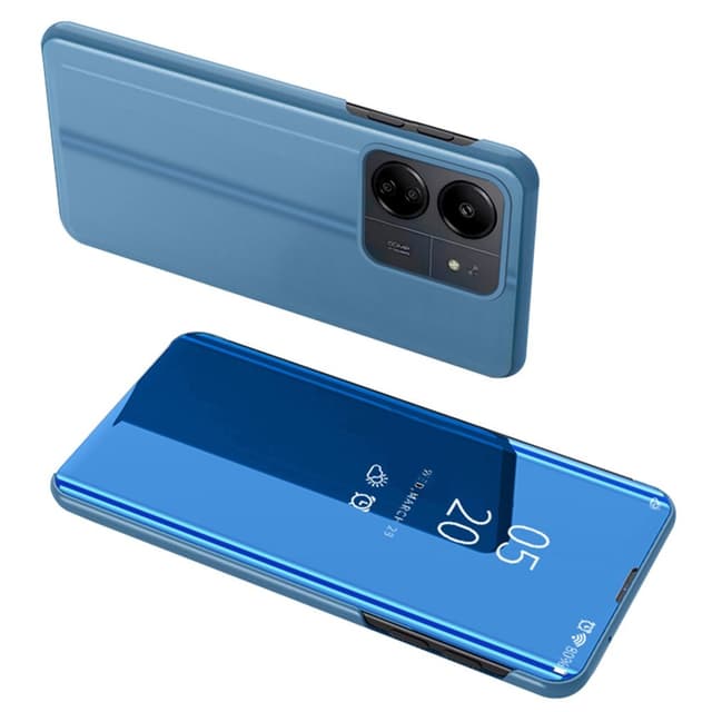 SKALO Xiaomi Redmi 13C 4G Clear View Spegel fodral - Blå
