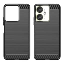 For Xiaomi Redmi 13C karbonfiber tekstur deksel bakdeksel - svart