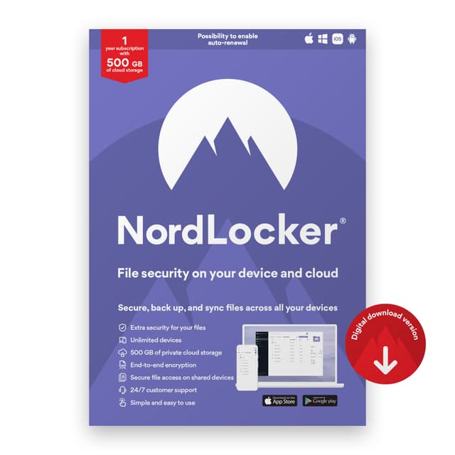 NordLocker - 1-Year Private File Vault subscription, of cloud s